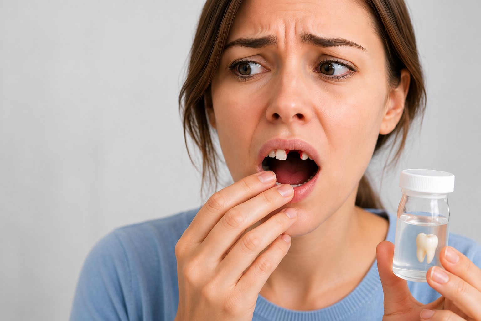 Knocked-out tooth — placeholder photo, replace with your own