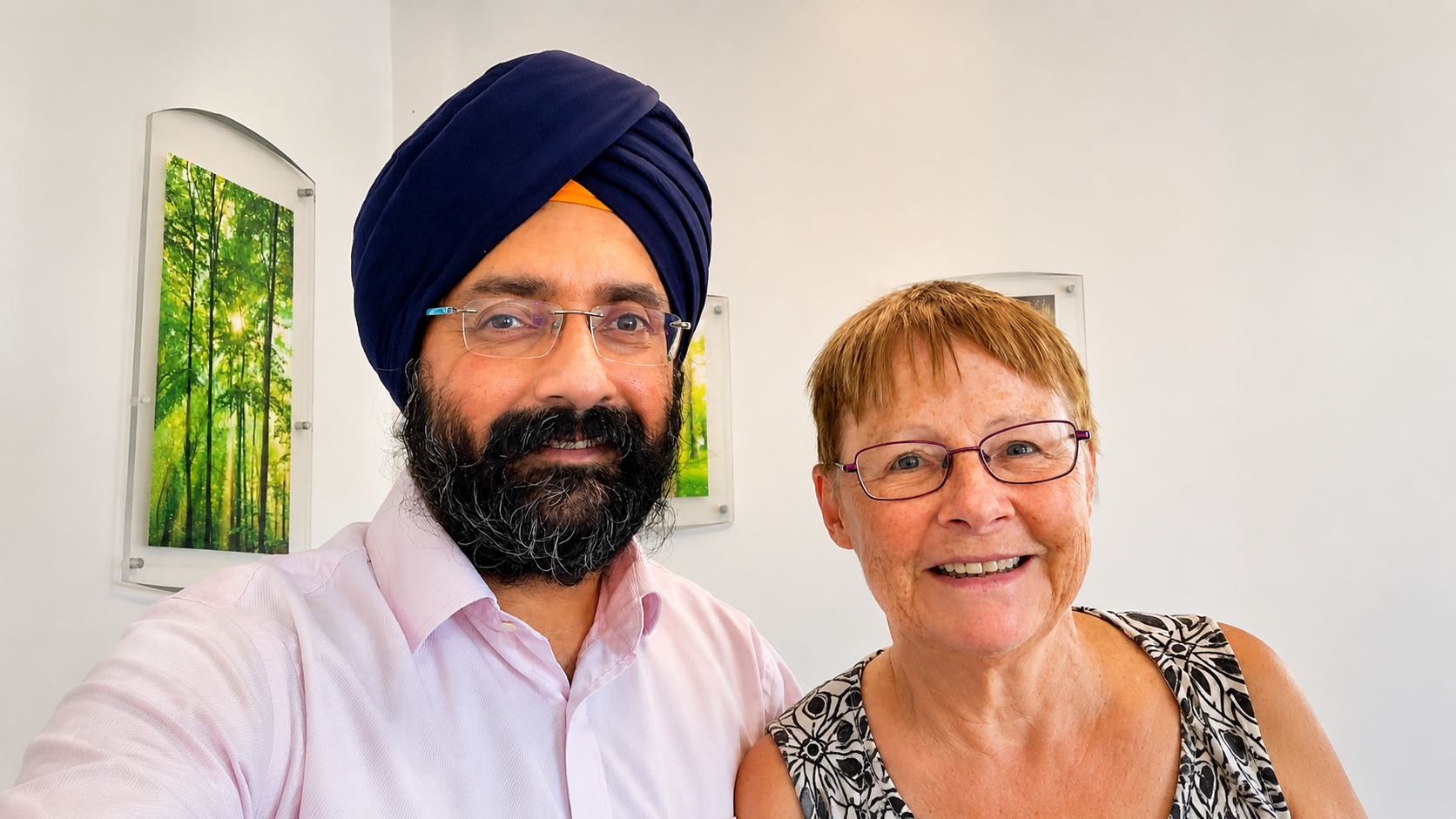 Happy couple smiling after dental treatment